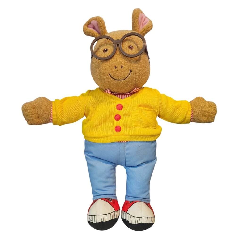 Arthur Playskool Talking Plush Stuffed Doll 1996 18" Yellow Sweater Blue Pants